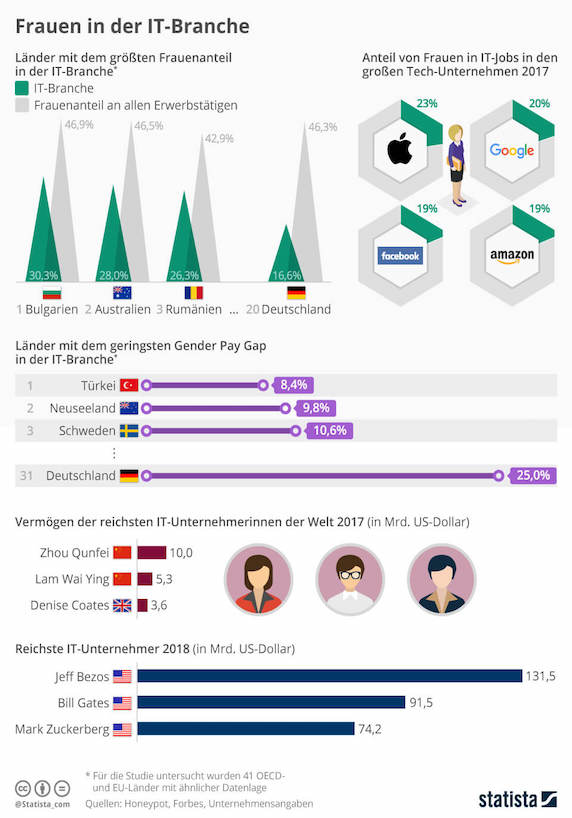 Infografik: Frauen in der IT Branche